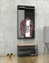 Zestaw do przedpokoju metalowy Loft 2L czarny/dąb wotan