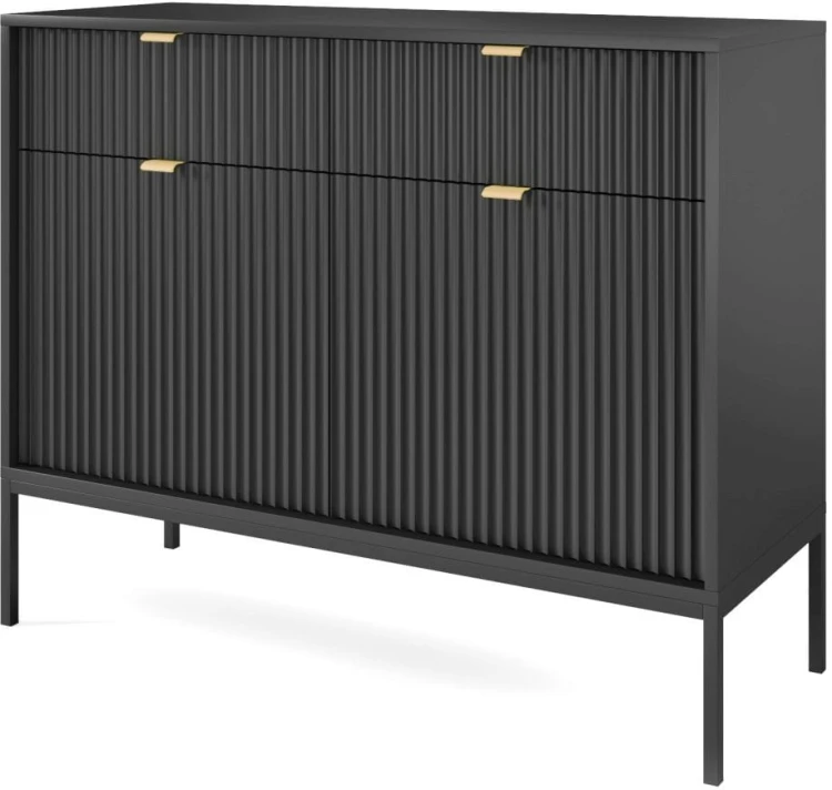 Komoda Nova czarna 104 cm czarny stelaż