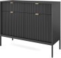 Komoda Nova czarna 104 cm czarny stelaż