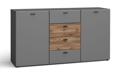 Komoda MILA grafit mat/ dąb flagstaff