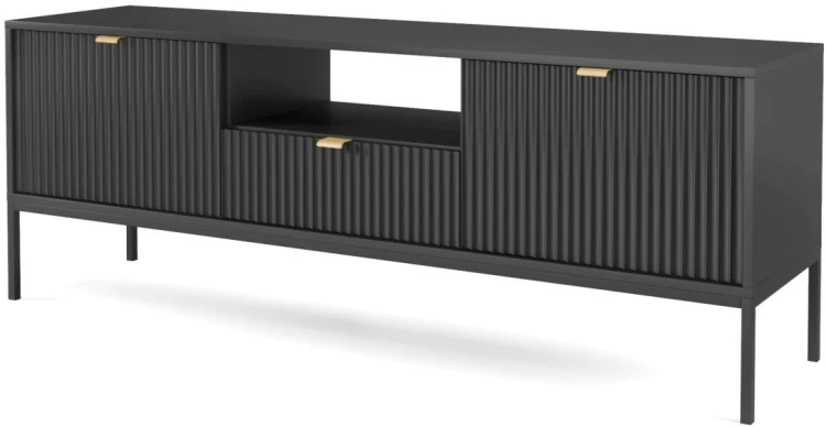 Szafka RTV Nova 154cm czarna czarny stelaż