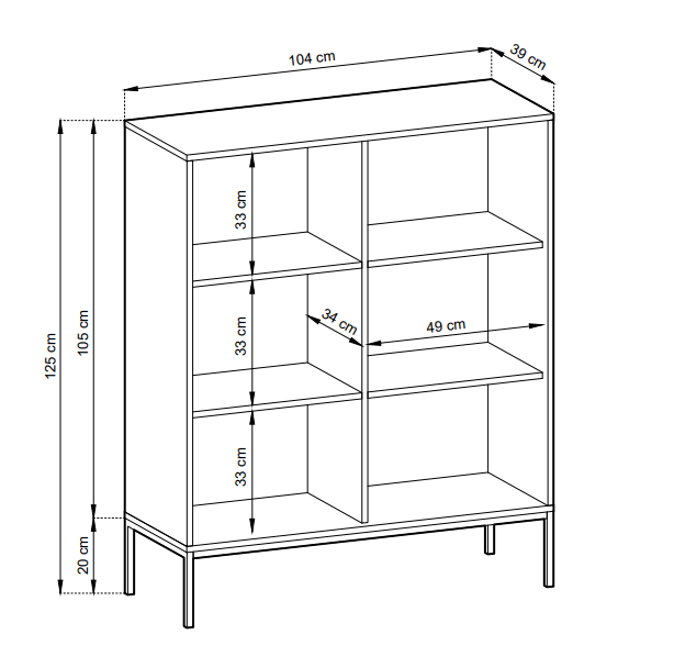 Komoda Nova 104cm czarna