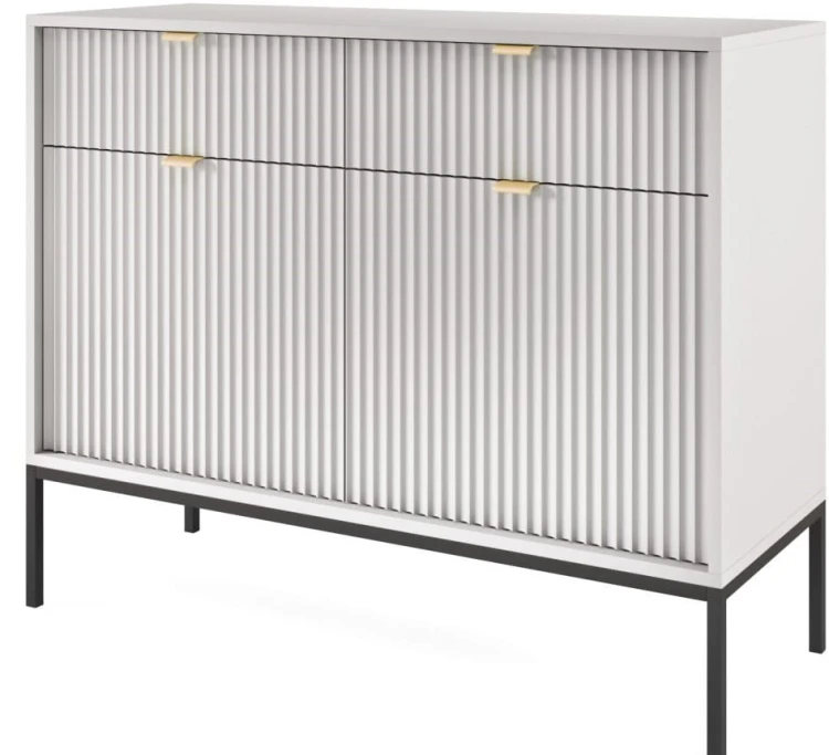 Komoda Nova 104 cm szara czarny stelaż
