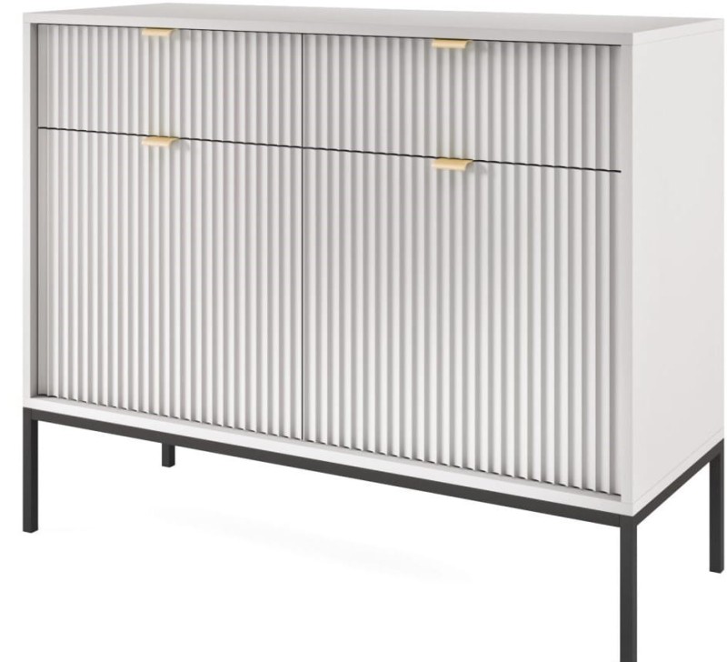 Komoda Nova 104 cm szara czarny stelaż