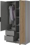 Szafa Nelly 105 cm szary z lustrem