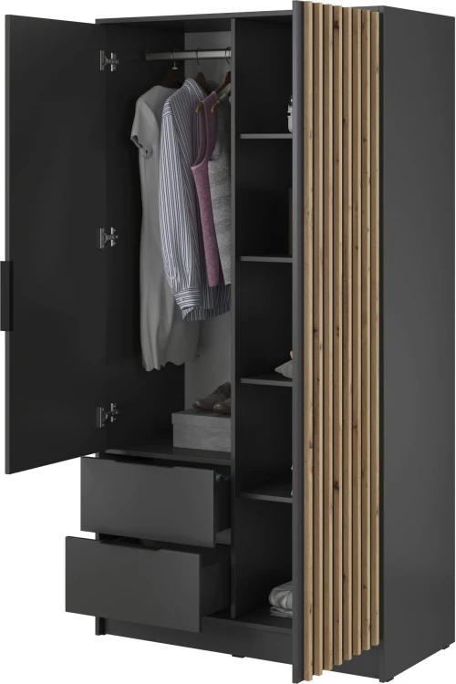 Szafa Nelly 105 cm grafit z lustrem