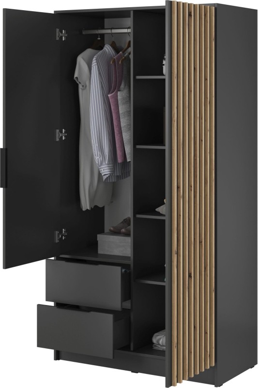 Szafa Nelly 105 cm grafit z lustrem