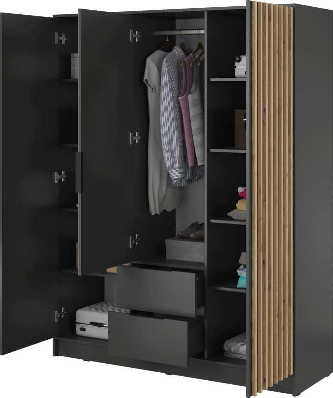 Szafa Nelly 155 cm grafit z lustrem