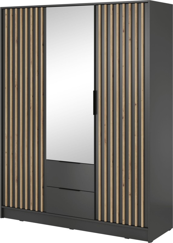 Szafa Nelly 155 cm grafit z lustrem