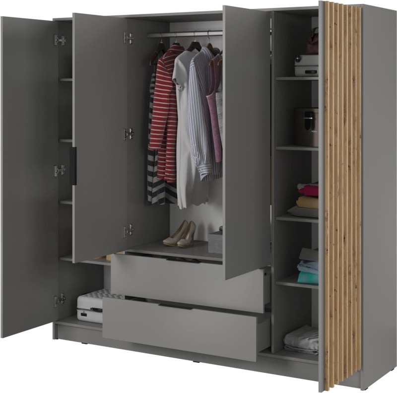 Szafa Nelly 206 cm szary bez lustra