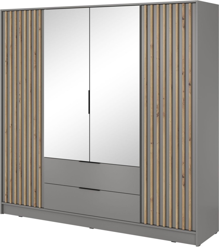 Szafa Nelly 206 cm szary z lustrem