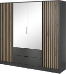 Szafa Nelly 206 cm grafit z lustrem