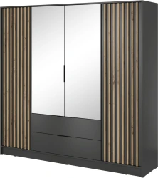 Szafa Nelly 206 cm grafit z lustrem