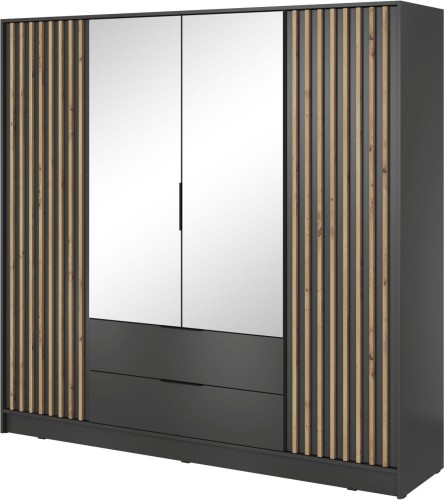 Szafa Nelly 206 cm grafit z lustrem
