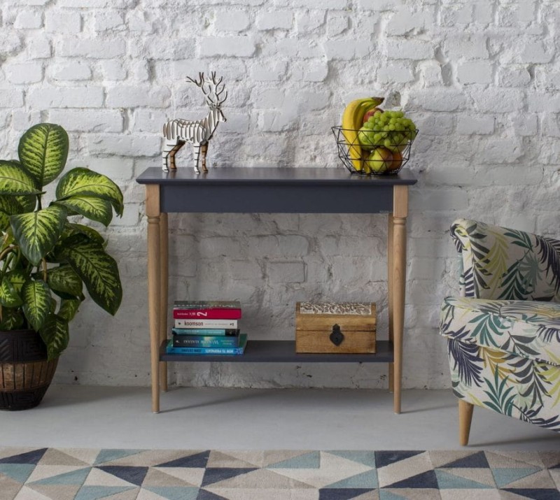 Konsola MAMO z Półką 85x35cm Petrol Blue aranżacja