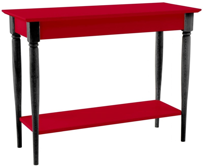 Konsola MAMO z półką 105x35cm Czerwona-Czarne Nogi