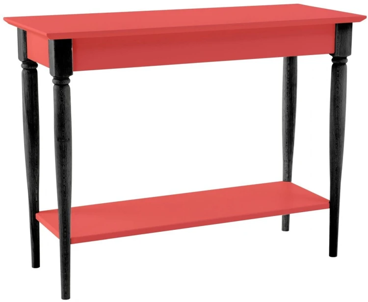 Konsola MAMO z półką 105x35cm Koralowy Czarne Nogi