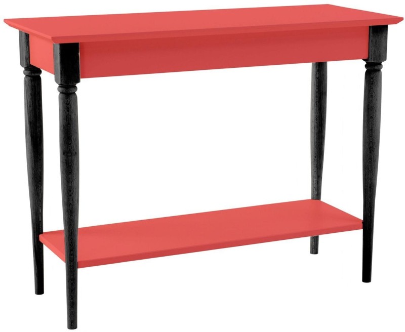 Konsola MAMO z półką 105x35cm Koralowy Czarne Nogi