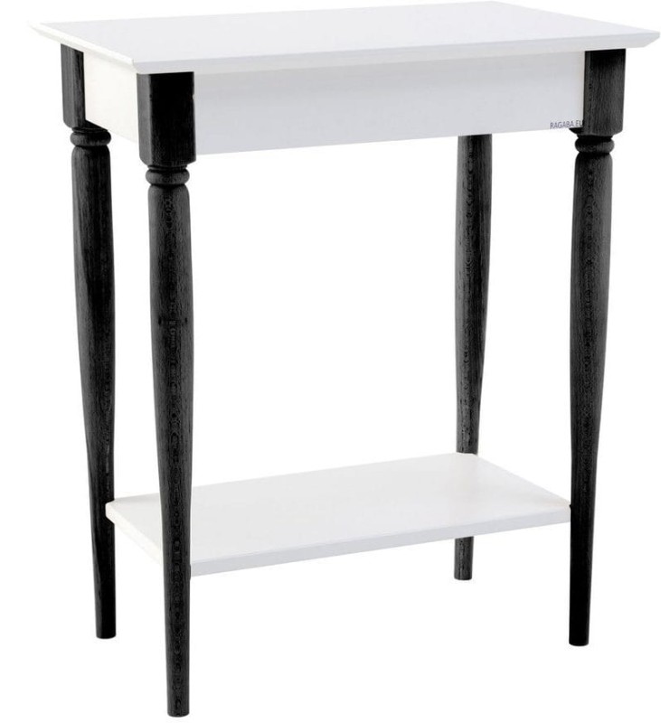 Konsola MAMO z Półką 65x35cm Biała Czarne nogi
