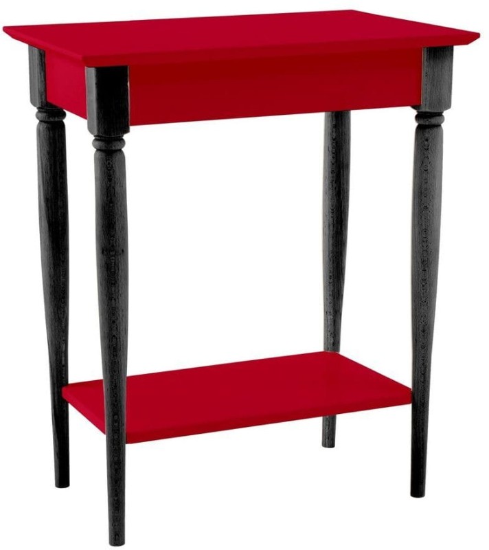 Konsola MAMO z Półką 65x35cm Czerwona Czarne nogi