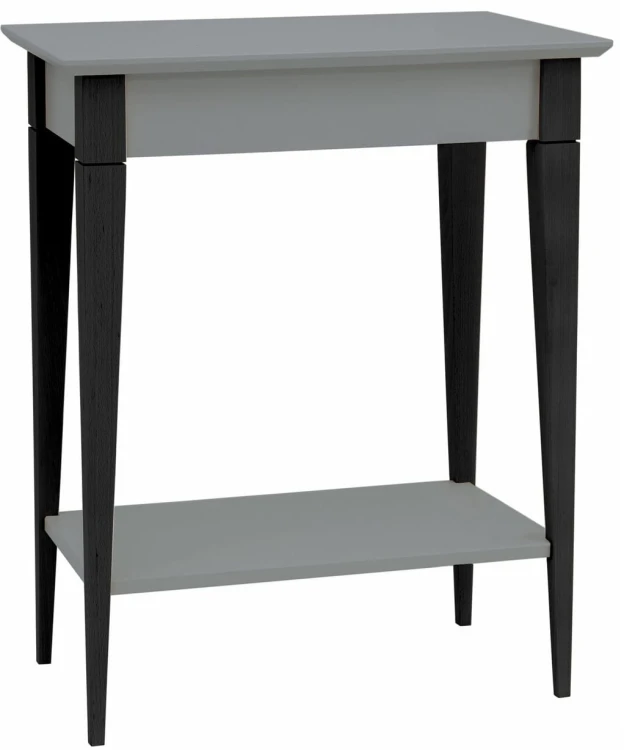 Konsola MIMO z Półką 65x35cm Czarne Nogi Ciemnoszara