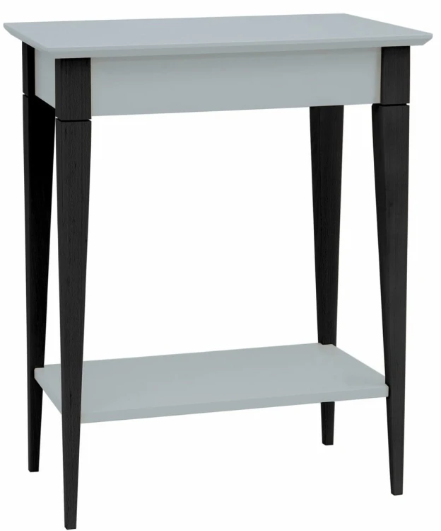 Konsola MIMO z Półką 65x35cm Czarne Nogi Jasnoszara