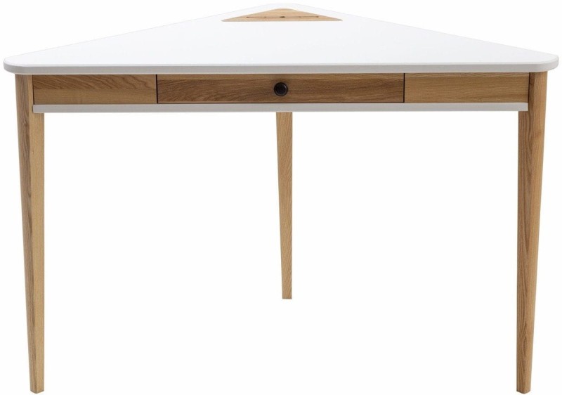 Biurko Narożne ASHME 114x85x85cm białe front