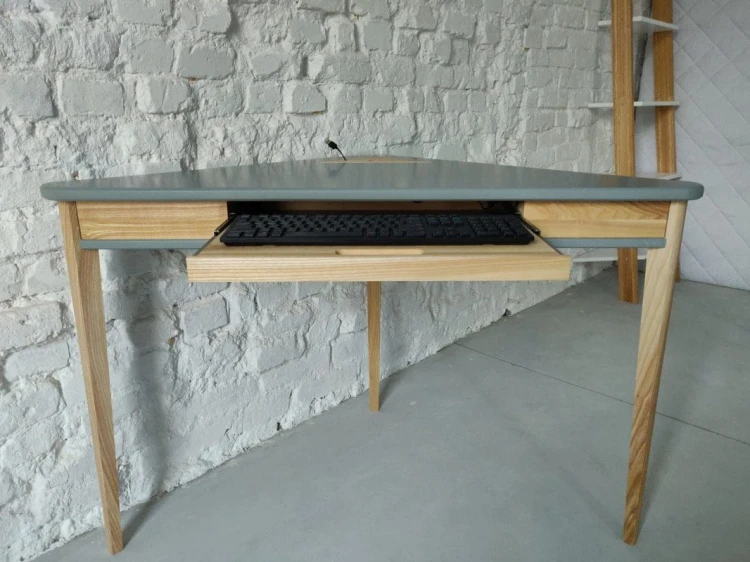 Biurko Narożne ASHME 114x85x85cm szuflada klawiaturowa