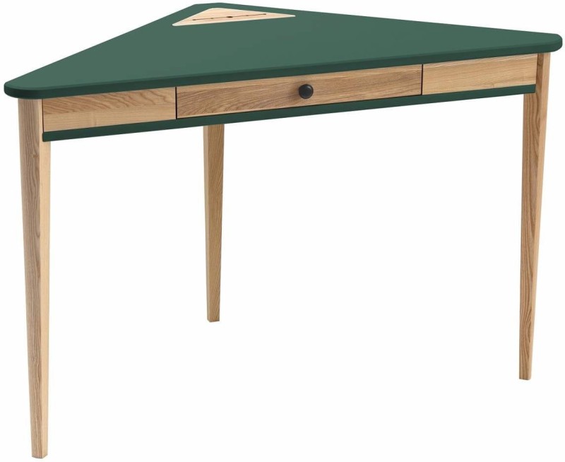 Biurko Narożne ASHME 114x85x85cm Zielony Butelkowy