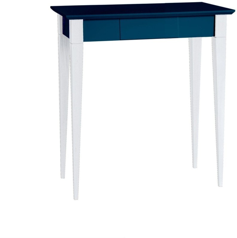 Biurko MIMO 65x40cm z szufladą Petrol Blue Nogi Białe