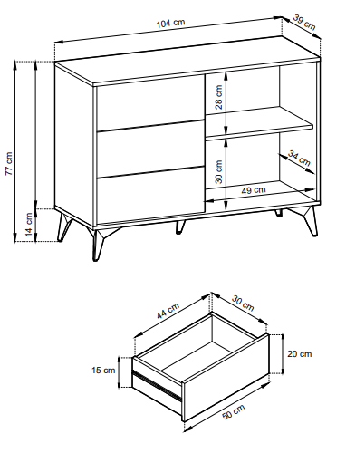 Komoda Diamond z szufladami