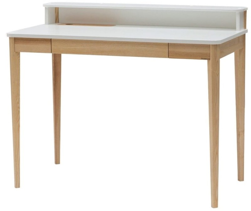 Biurko ASHME Jesionowe 110x56x75cm z szufladą Biale