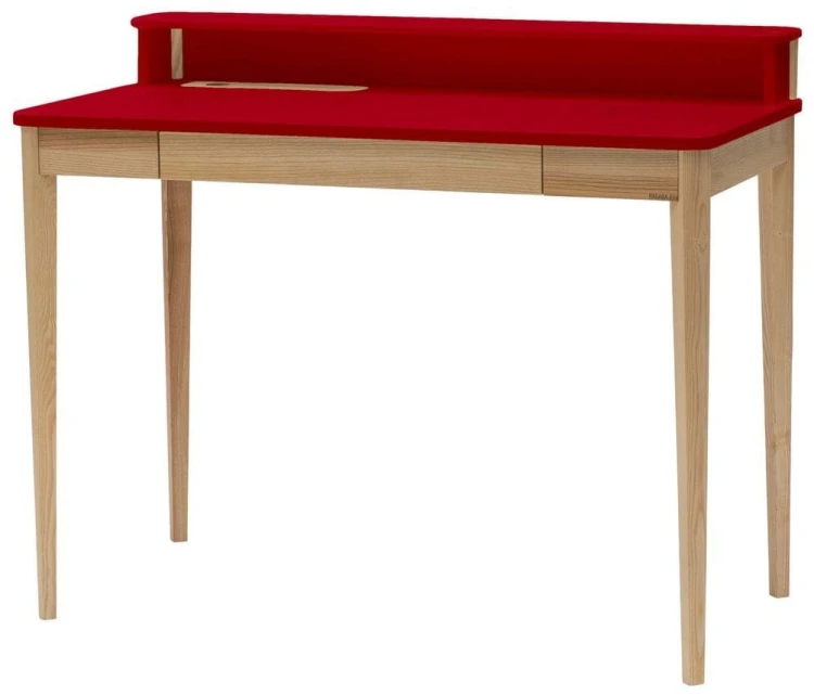 Biurko ASHME Jesionowe 110x56x75cm z szufladą Czerwone