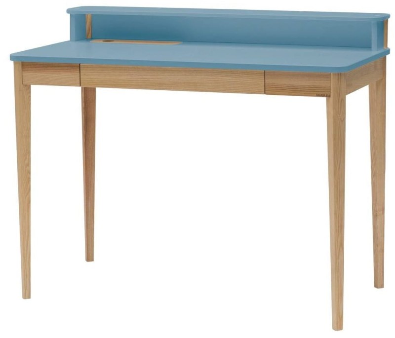 Biurko ASHME Jesionowe 110x56x75cm z szufladą Delikatny Niebieski