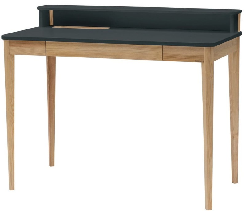 Biurko ASHME Jesionowe 110x56x75cm z szufladą Grafitowe