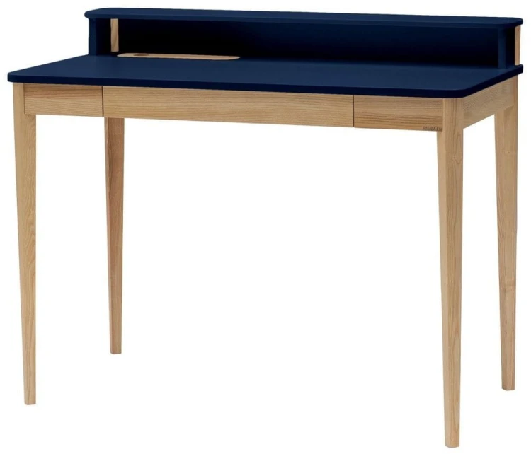 Biurko ASHME Jesionowe 110x56x75cm z szufladą Granatowe