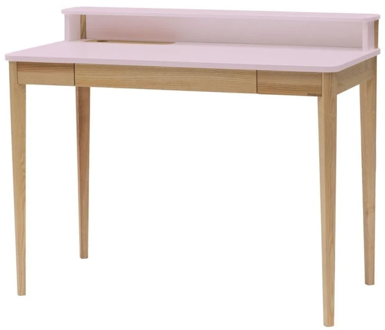 Biurko ASHME Jesionowe 110x56x75cm z szufladą Różowe