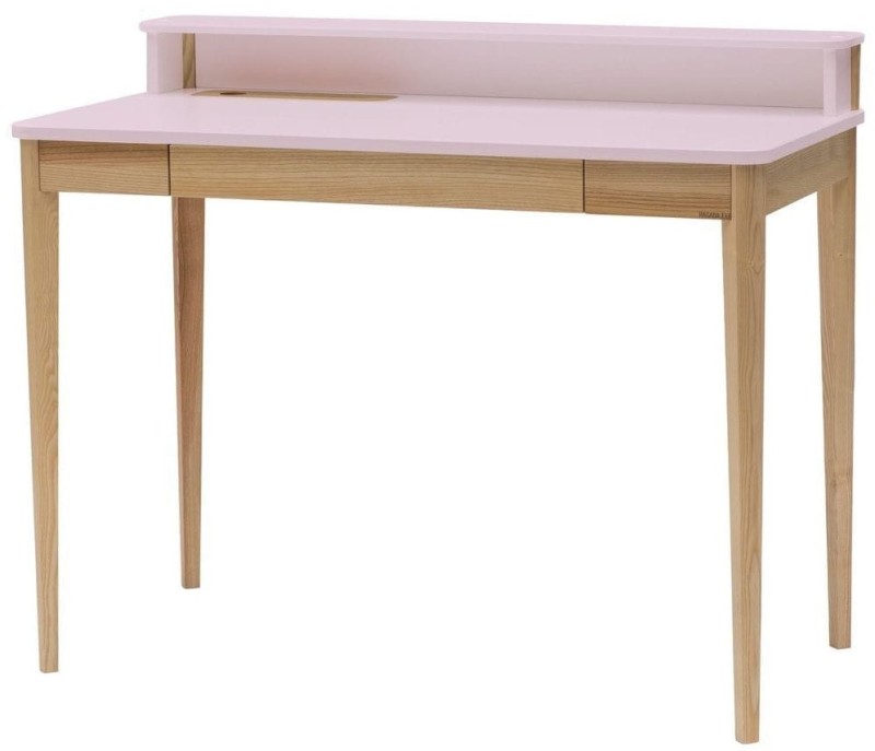 Biurko ASHME Jesionowe 110x56x75cm z szufladą Różowe