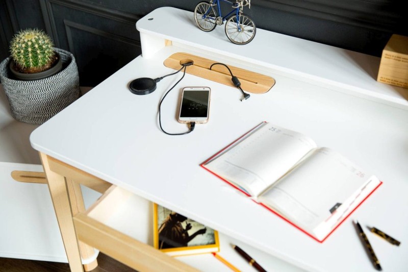 Biurko ASHME Jesionowe 110x56x75cm z szufladą