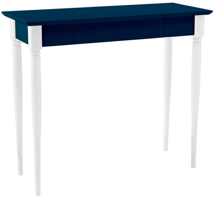 Biurko MAMO z Szuflada 85x40cm Petrol Blue Biale Nogi