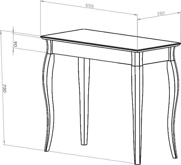 Konsola LILLO wymiary