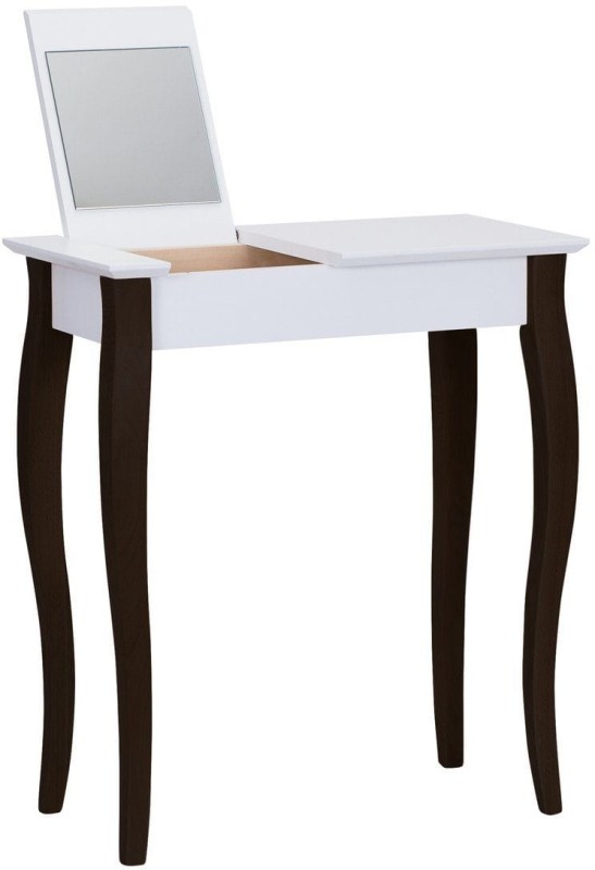 Toaletka LILLO z Lusterkiem 65x35cm Czarne Nogi Biala