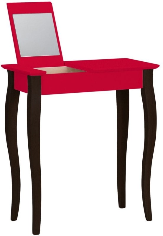 Toaletka LILLO z Lusterkiem 65x35cm Czarne Nogi Czerwona