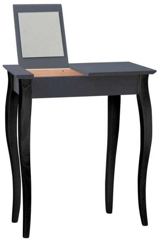 Toaletka LILLO z Lusterkiem 65x35cm Czarne Nogi Grafitowa