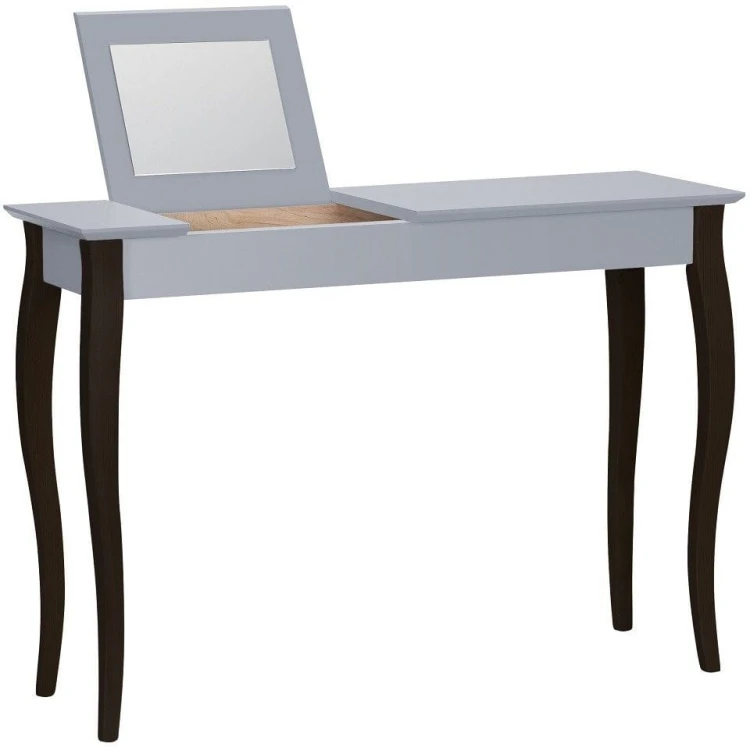 Toaletka LILLO z Lusterkiem 105x35cm Czarne Nogi Ciemnoszara