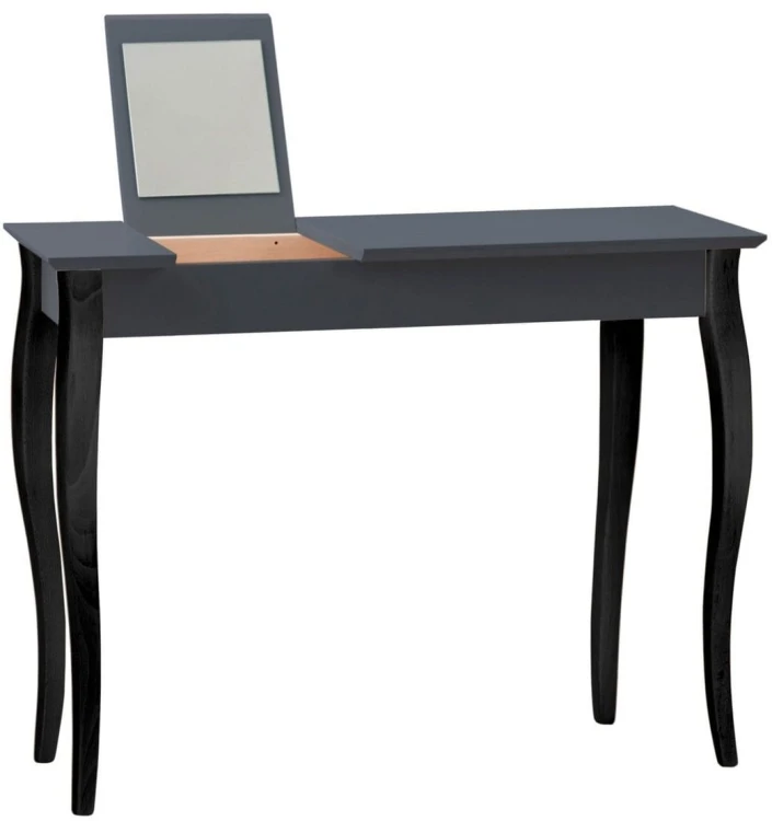 Toaletka LILLO z Lusterkiem 105x35cm Czarne Nogi Grafitowa