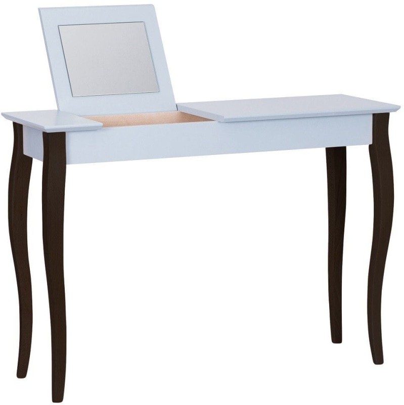 Toaletka LILLO z Lusterkiem 105x35cm Czarne Nogi Jasnoszara