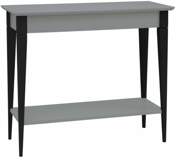Konsola MIMO z Półką 105x35cm Czarne Nogi Ciemnoszara