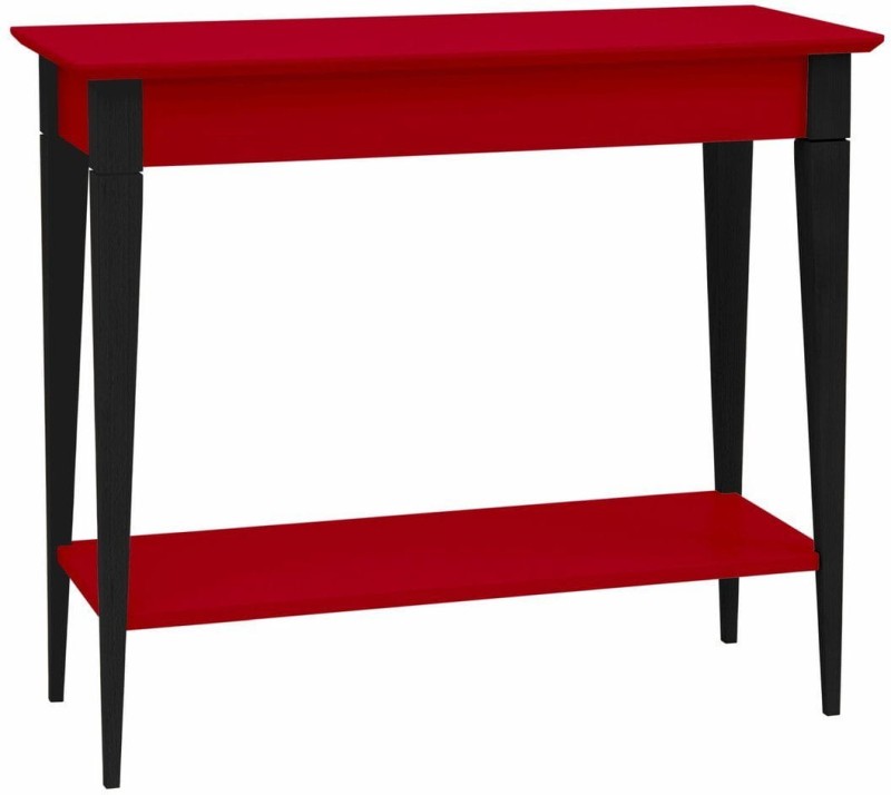 Konsola MIMO z Półką 105x35cm Czarne Nogi Czerwona