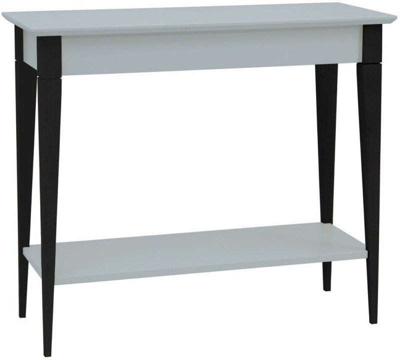 Konsola MIMO z Półką 105x35cm Czarne Nogi Jasnoszara